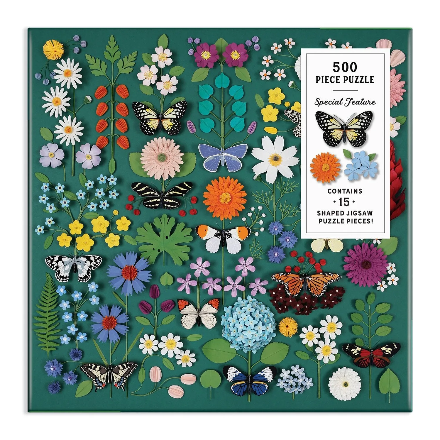 Good Puzzle Co. Butterfly Botanica puslespil 500 brikker formbrikker