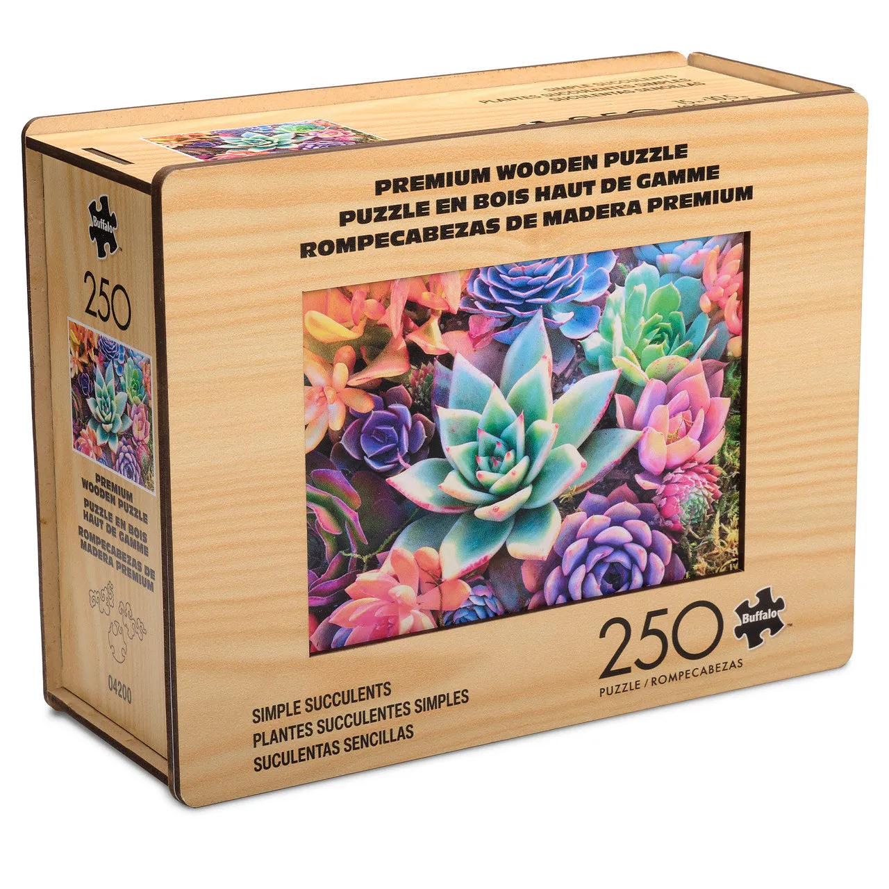 Buffalo Games Simple Succulent træpuslespil 250 brikker whimsy