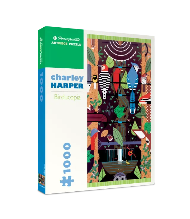Pomegranate Charley Harper Birducopia puslespil 1000 brikker fugle