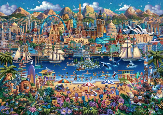 Buffalo Games Dowdle World Pieces puslespil 300 brikker