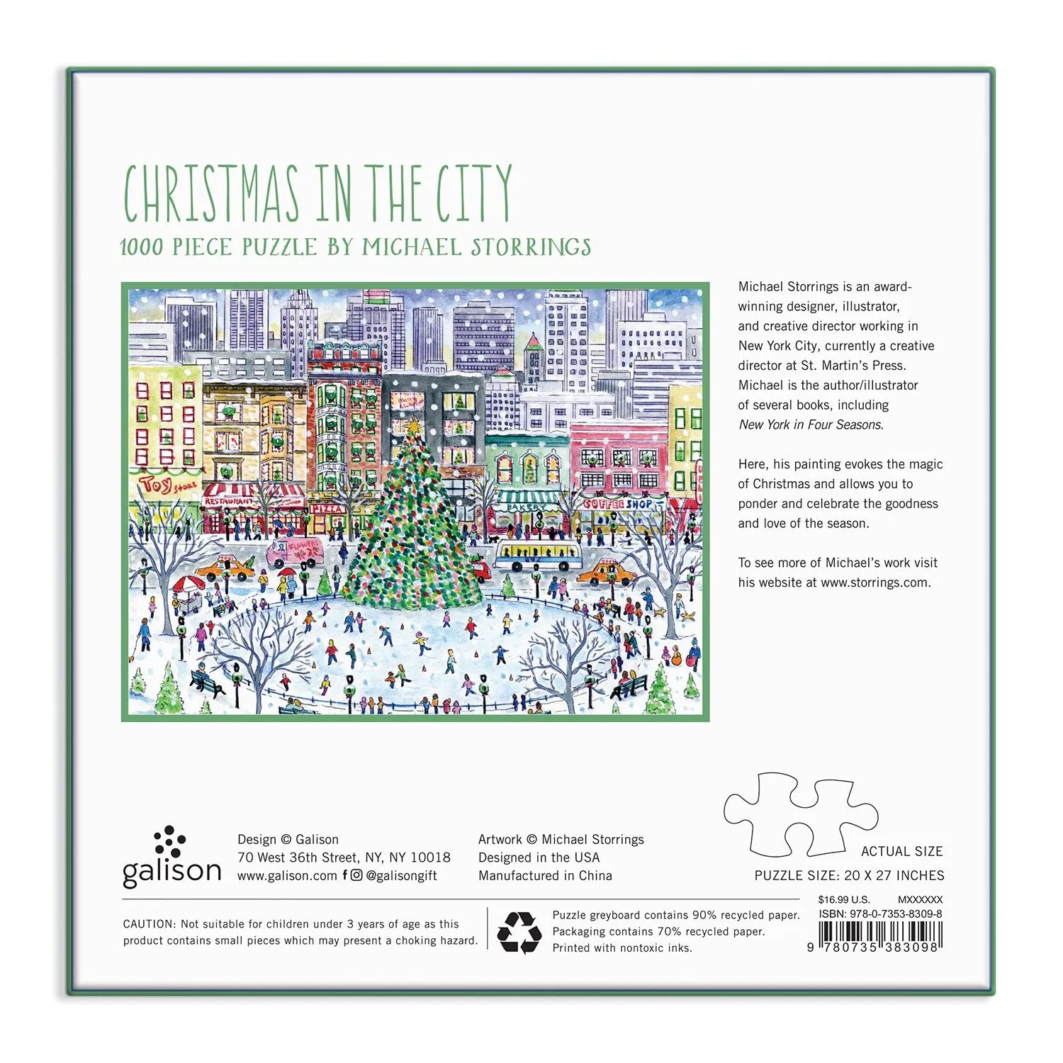 Galison Storrings Christmas in the City puslespil 1000 brikker jul