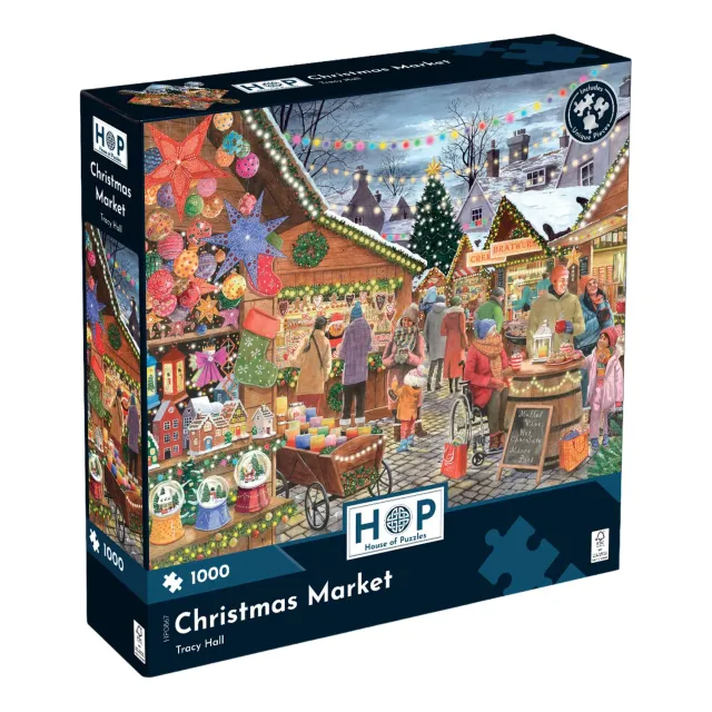 House of Puzzle Christmas Market puslespil 1000 jul