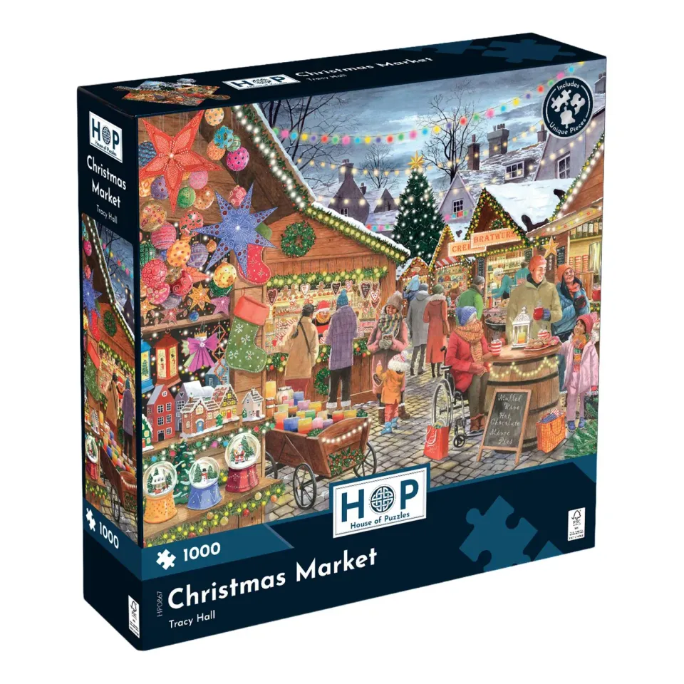 House of Puzzles Christmas Market puslespil 1000 brikker jul