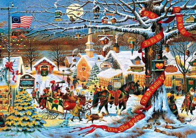 Buffalo Games Charles Wysocki Small Town Christmas puslespil 300 jul