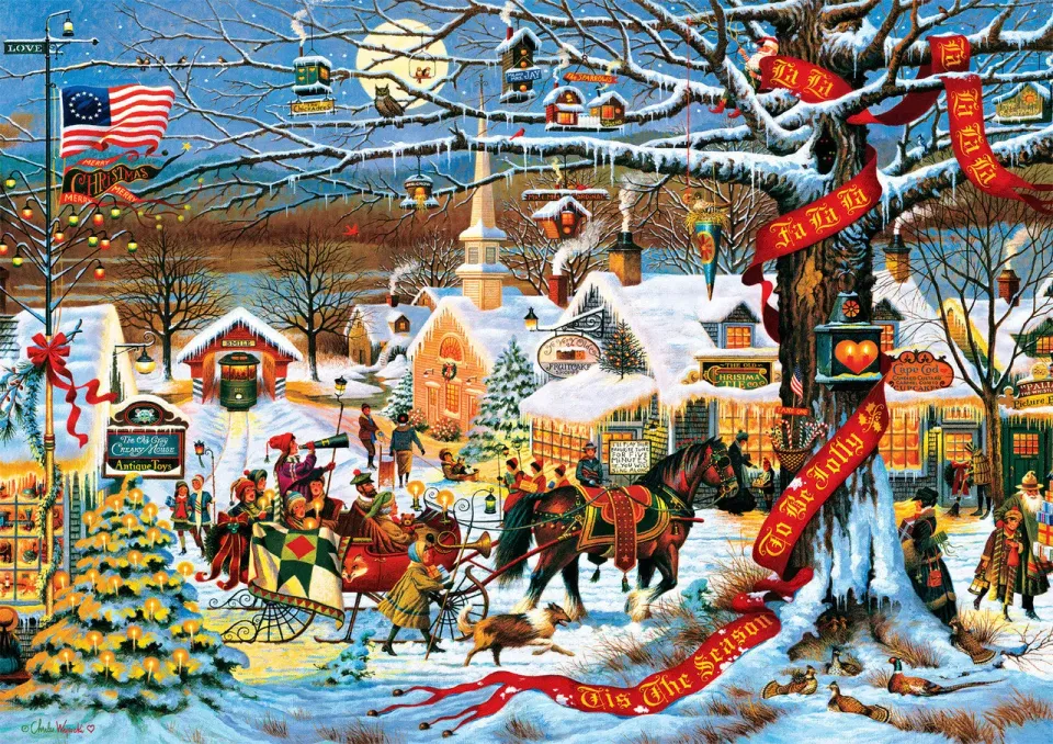 Buffalo Games Charles Wysocki Small Town Christmas puslespil 300 jul