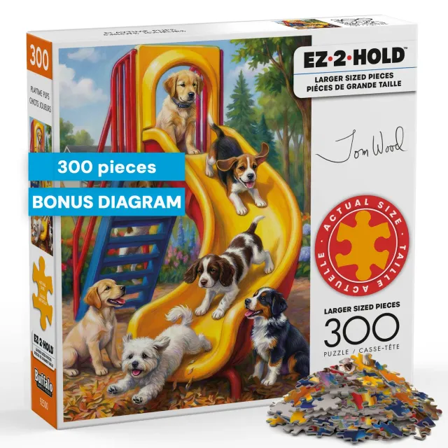 Buffalo Games Playtime Pups puslespil 300 store brikker hvalpe