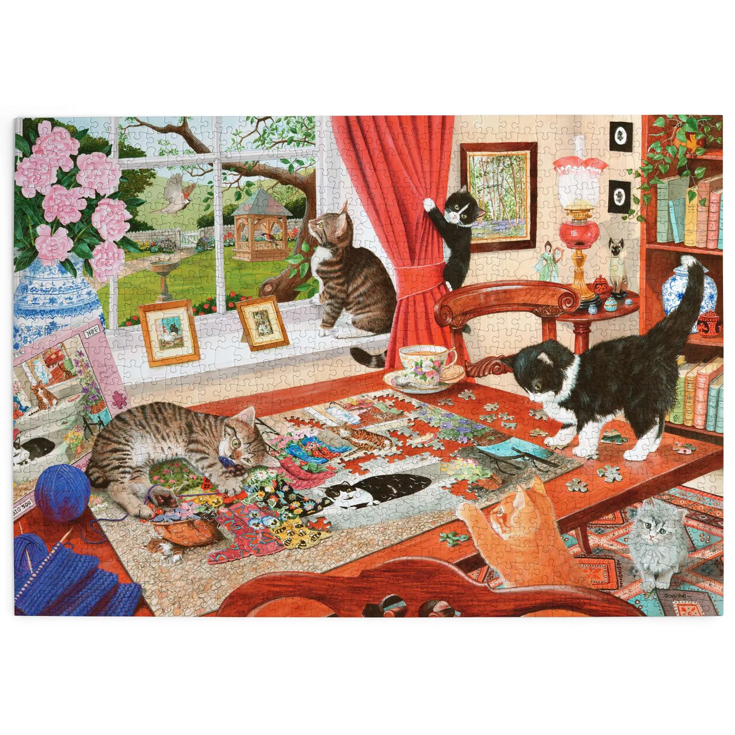 House of Puzzle Puzzling Paws puslespil 1000 brikker katte hunde