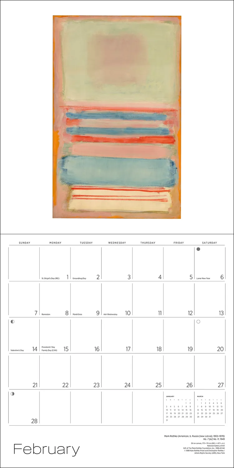 Pomegranate Rothko 2027 vægkalender abstrakt