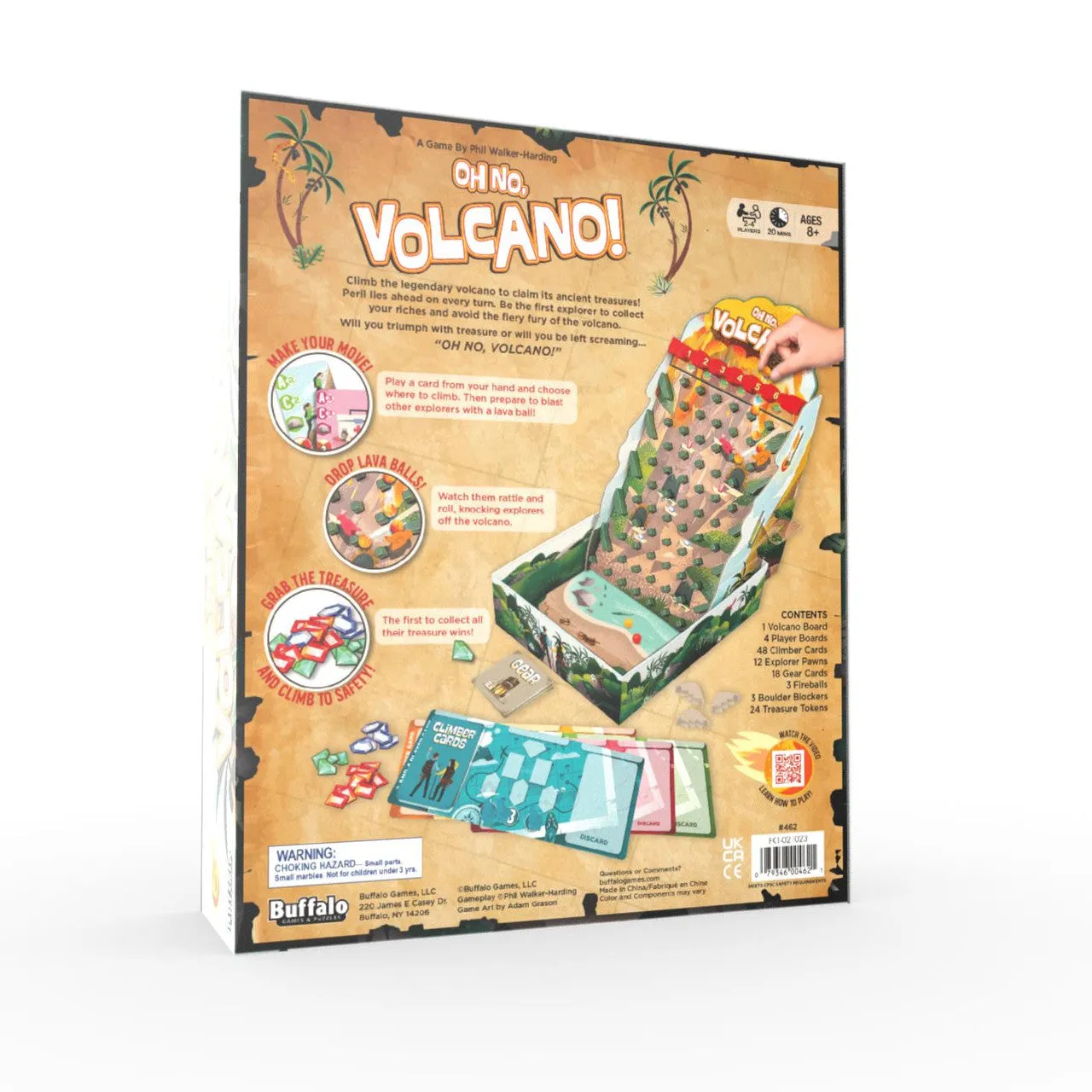 Buffalo Games Oh No Volcano brætspil 2-4 spillere lavabane
