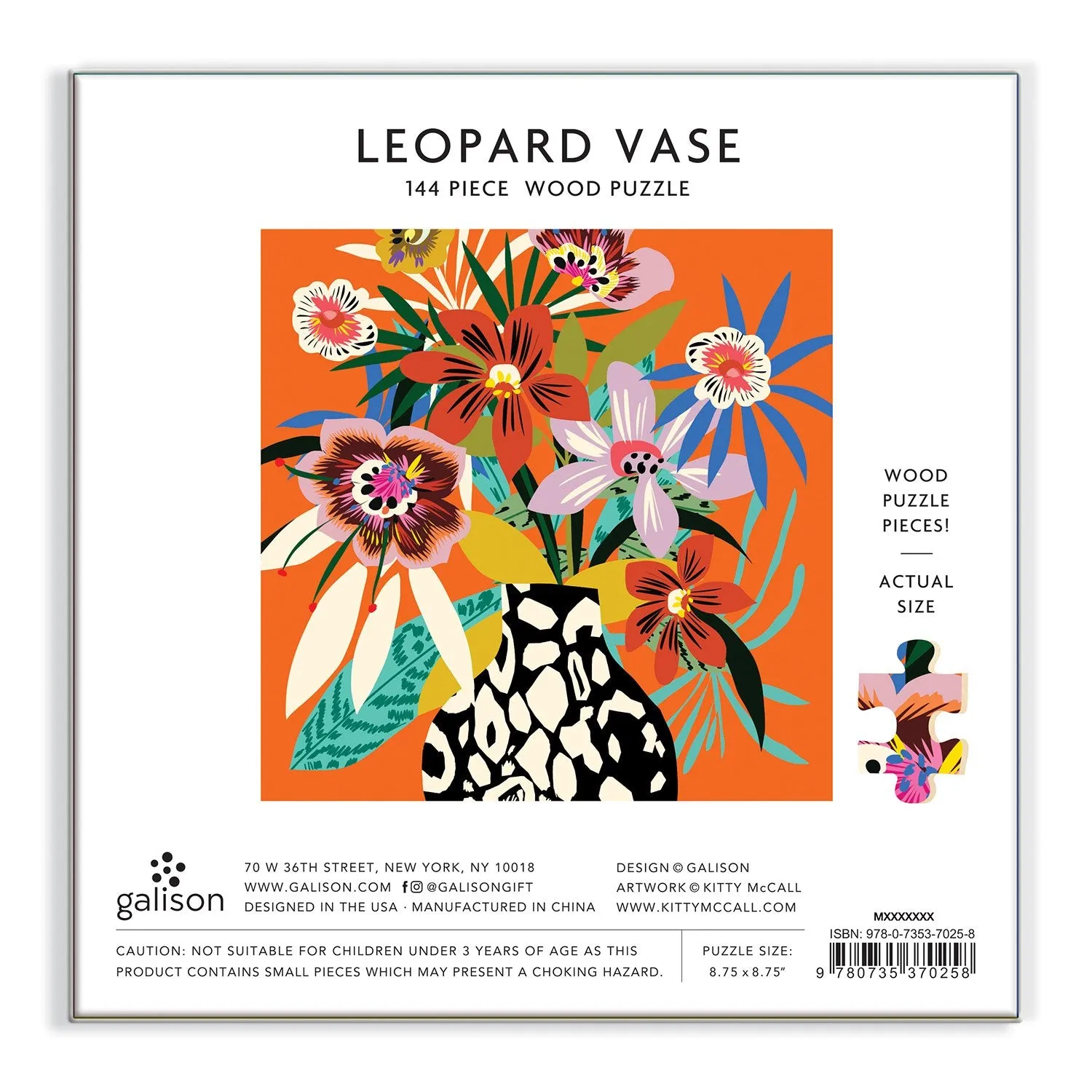Galison Kitty McCall Leopard Vase træpuslespil 144 brikker