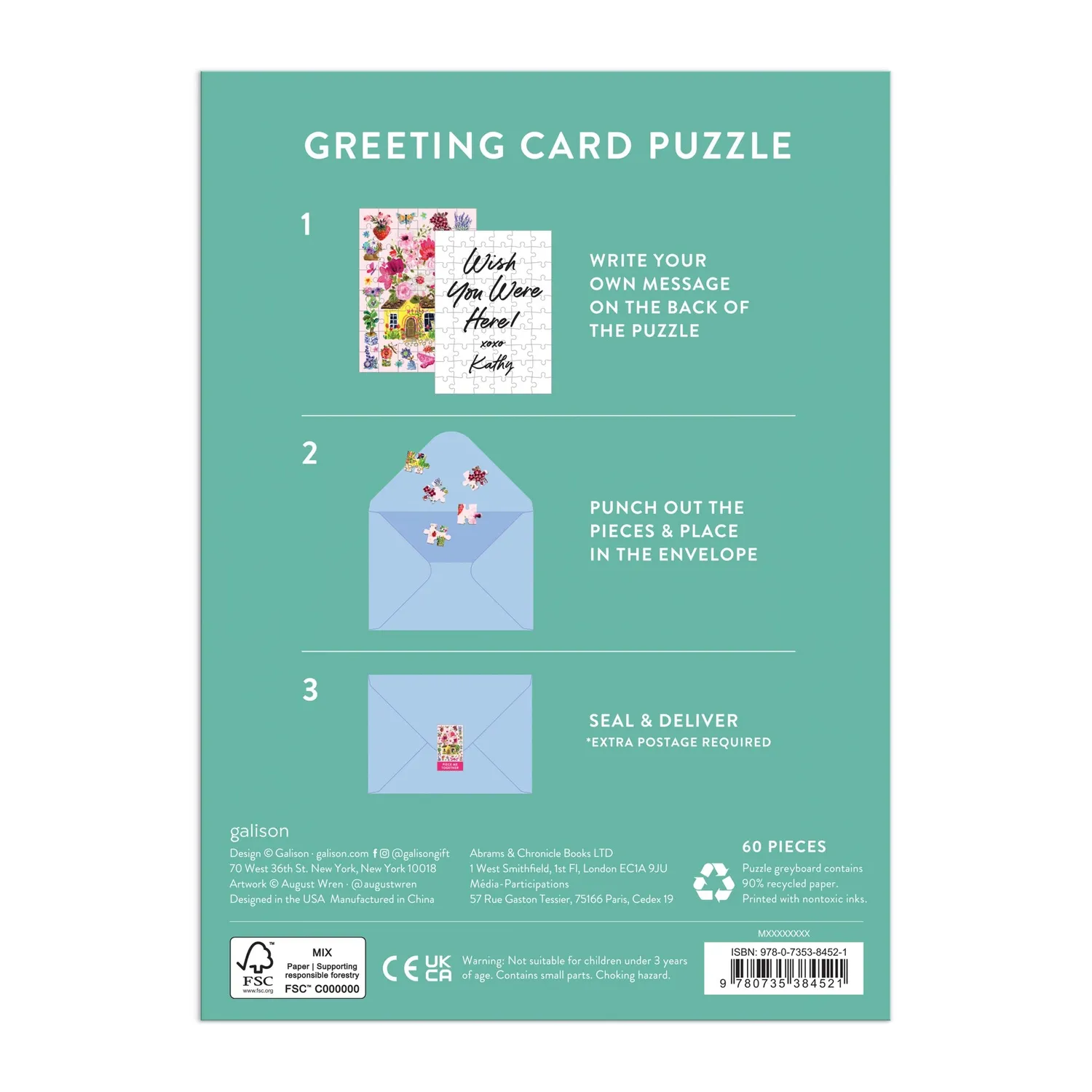 Good Puzzle Co. Buzzy Bouquets puslespilskort 60 brikker blomster