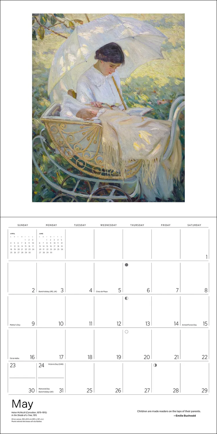 Pomegranate The Reading Woman vægkalender 2027 læsning
