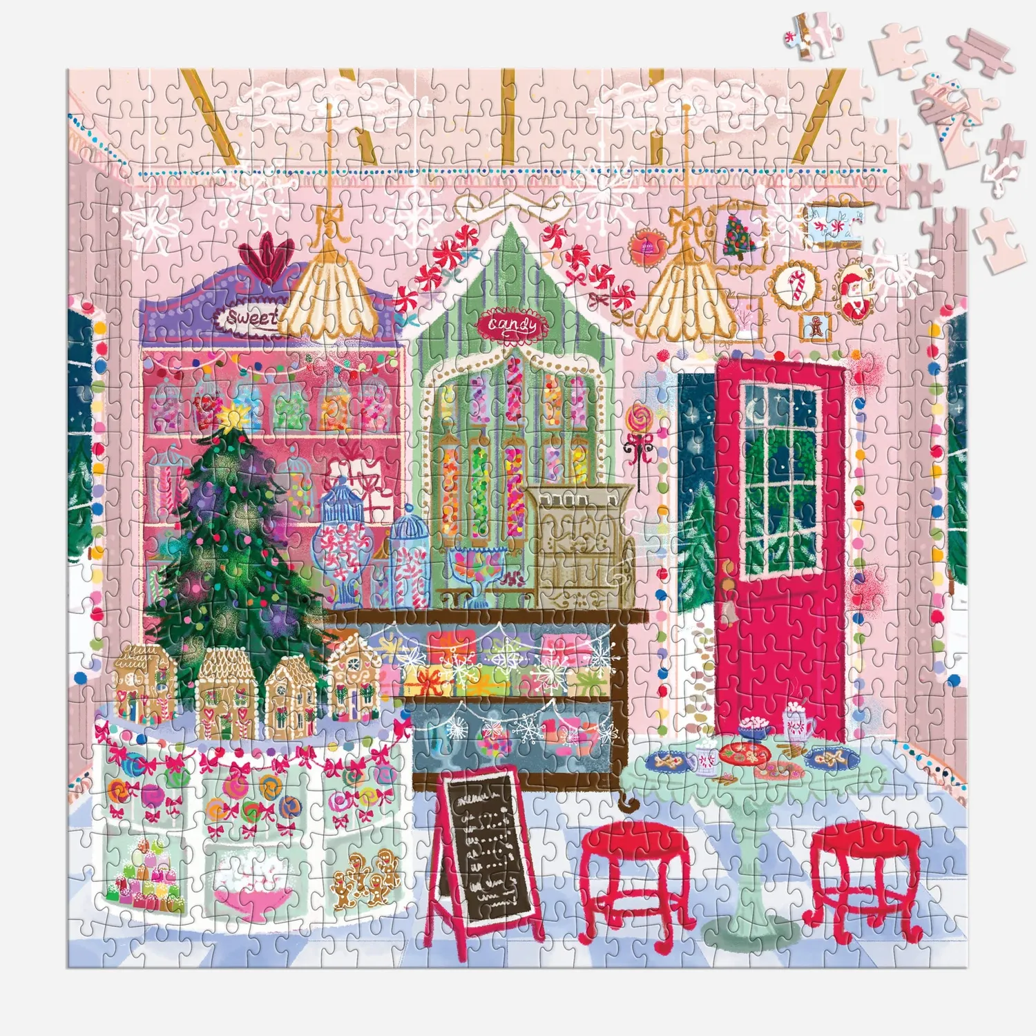 Galison Gingerbread Cottage puslespil 500 brikker husæske
