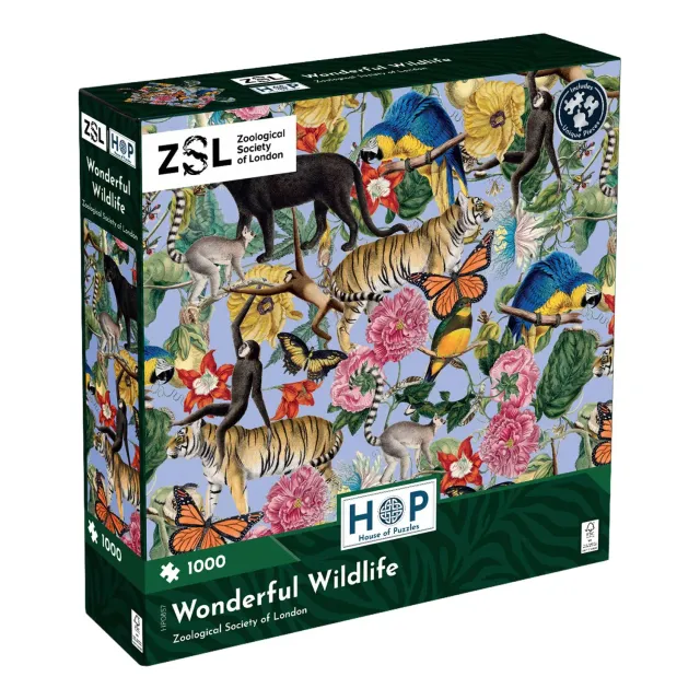 House of Puzzles ZSL Wonderful Wildlife 1000 puslespil dyr