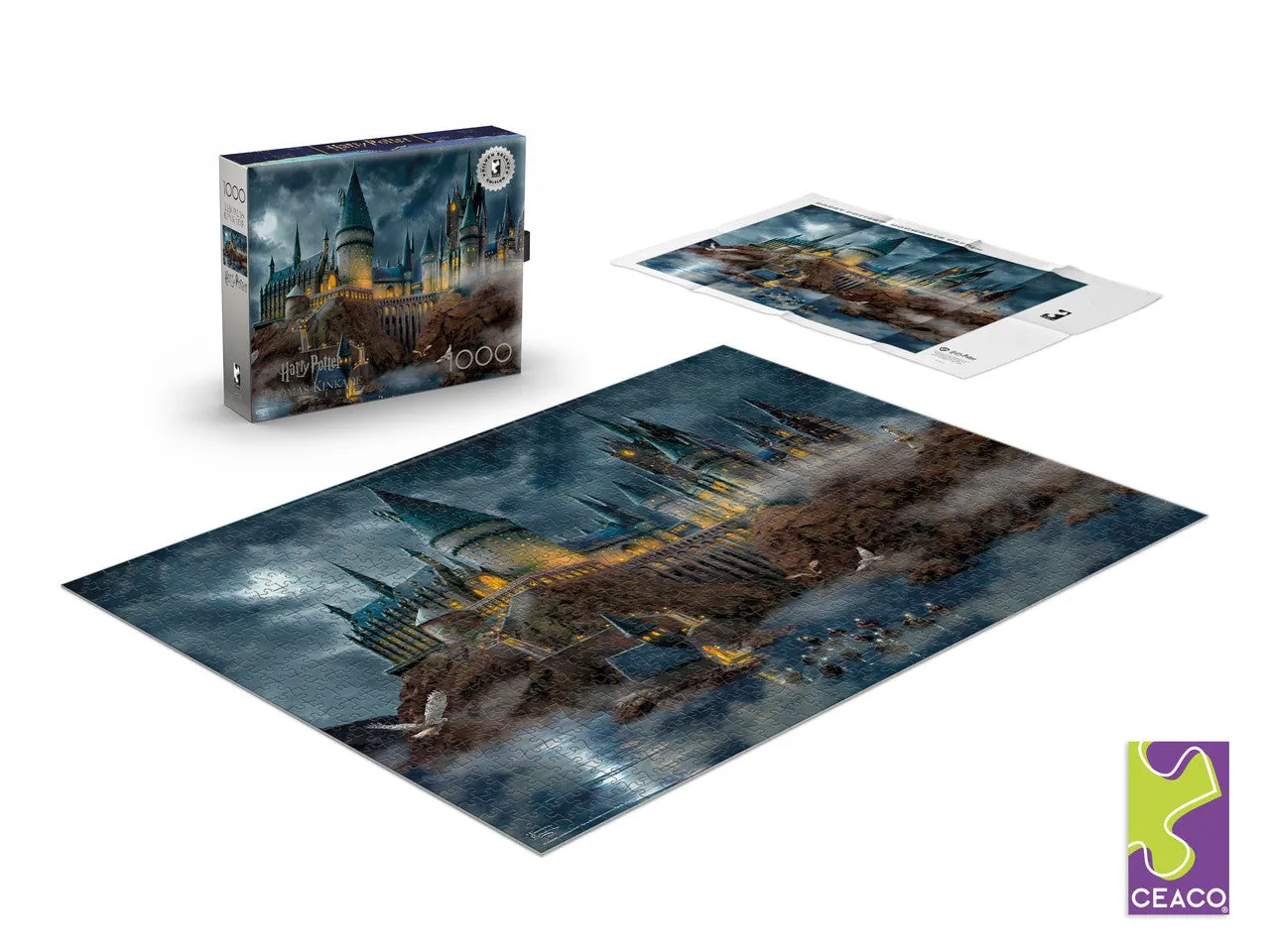 Ceaco Silver Select Hogwarts Castle puslespil 1000 brikker måneskin