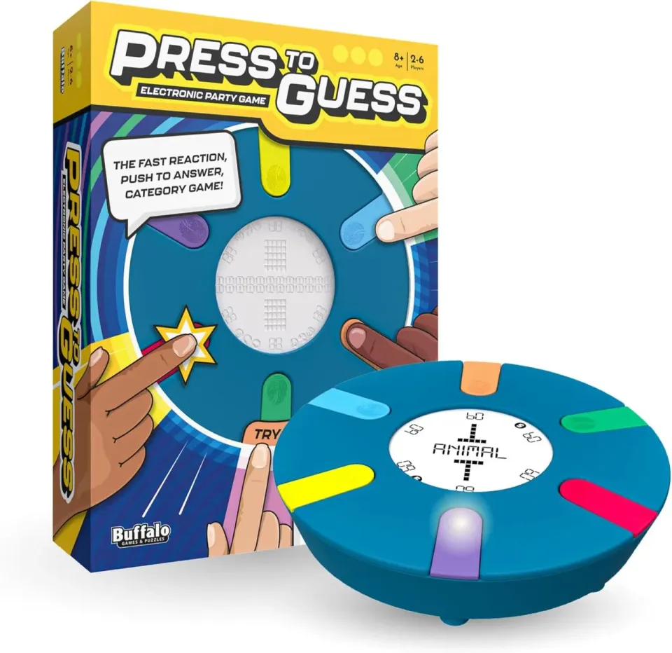 Buffalo Games Press to Guess selskabsspil 6 spillere reaktionsspil