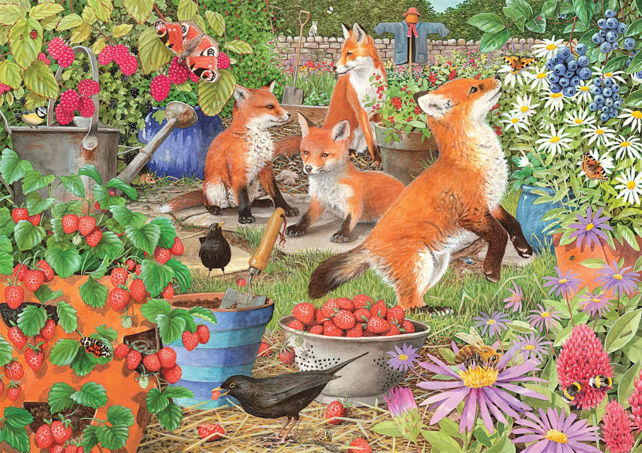 Buffalo Games Bonjour Foxes in the Veggie Patch puslespil 500 brikker ræve
