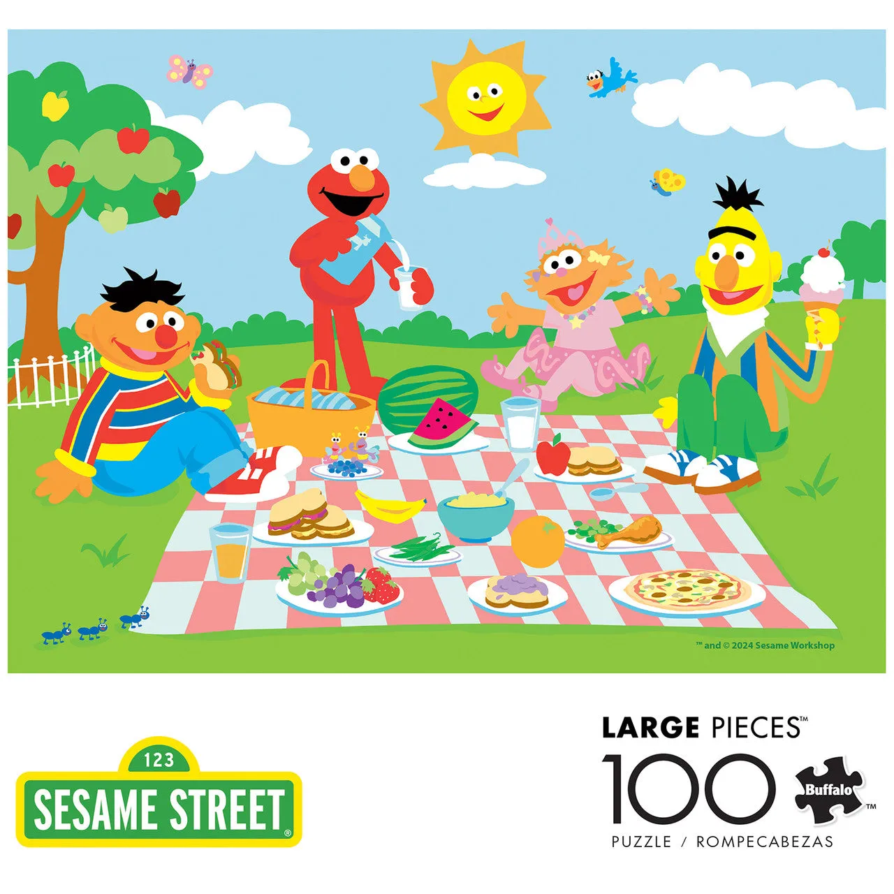 Buffalo Games Sunny Day Sesame Street puslespil 100 brikker store