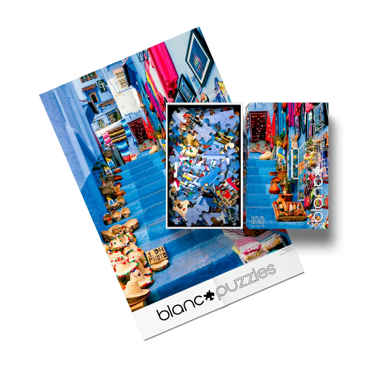 Buffalo Games Blanc Blue City of Morocco puslespil 300 brikker rejsemotiv