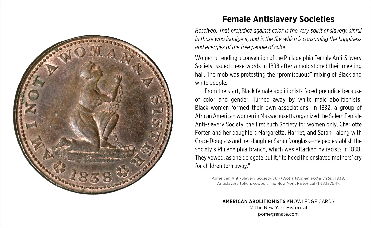 Pomegranate American Abolitionists videnskort 48 kort historie