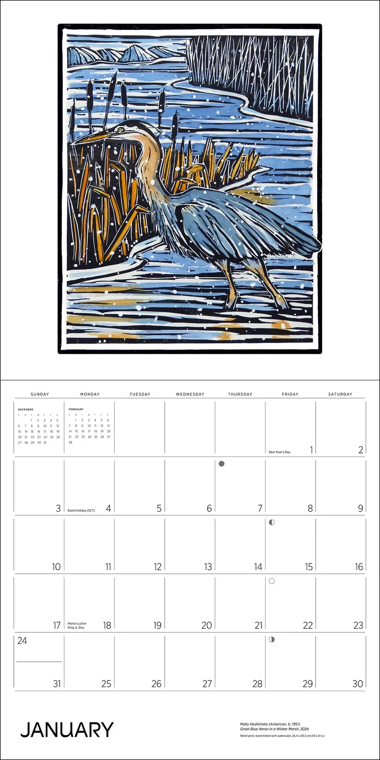 Pomegranate Molly Hashimoto Birds vægkalender 2027 fugle