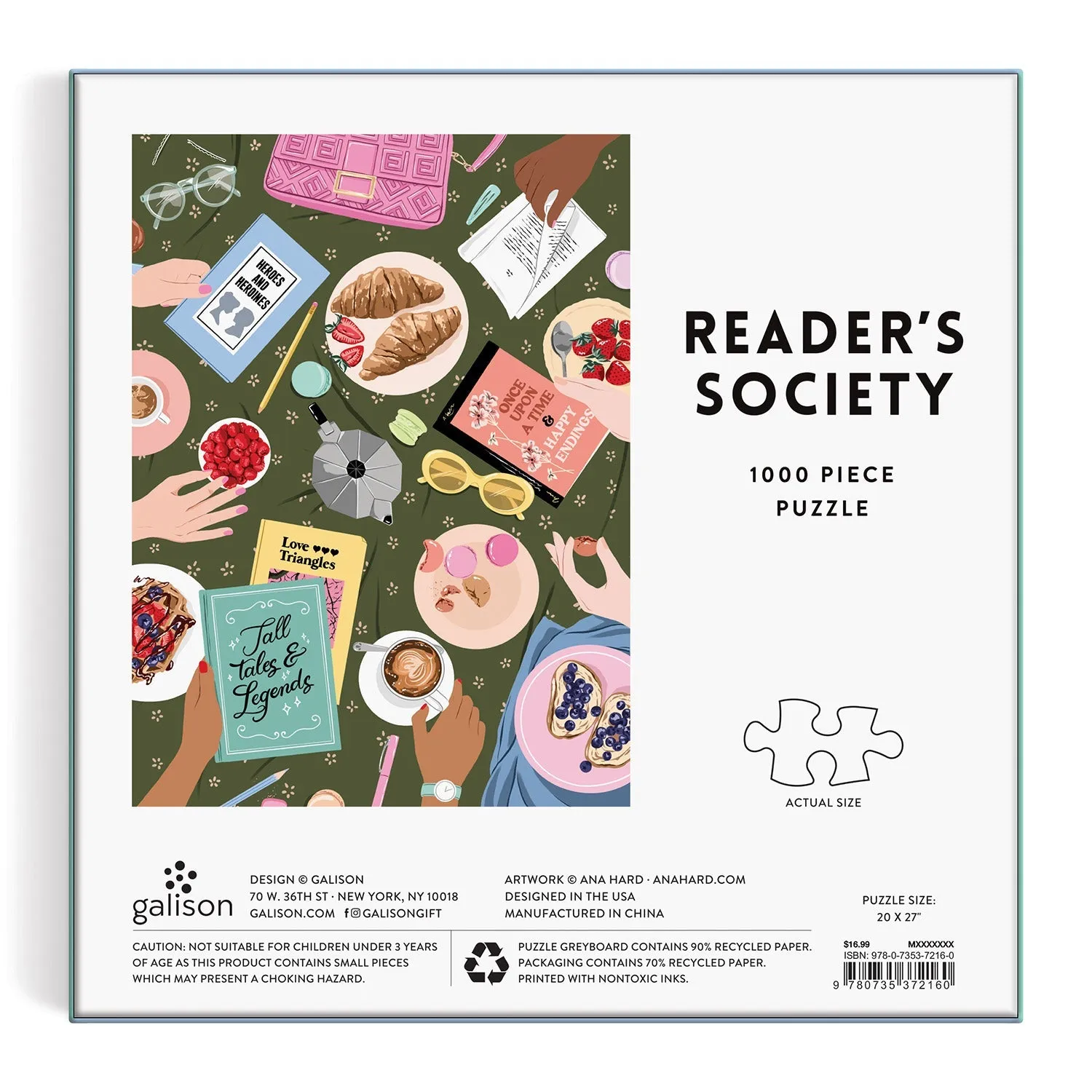 Good Puzzle Co. Reader's Society puslespil 1000 bøger