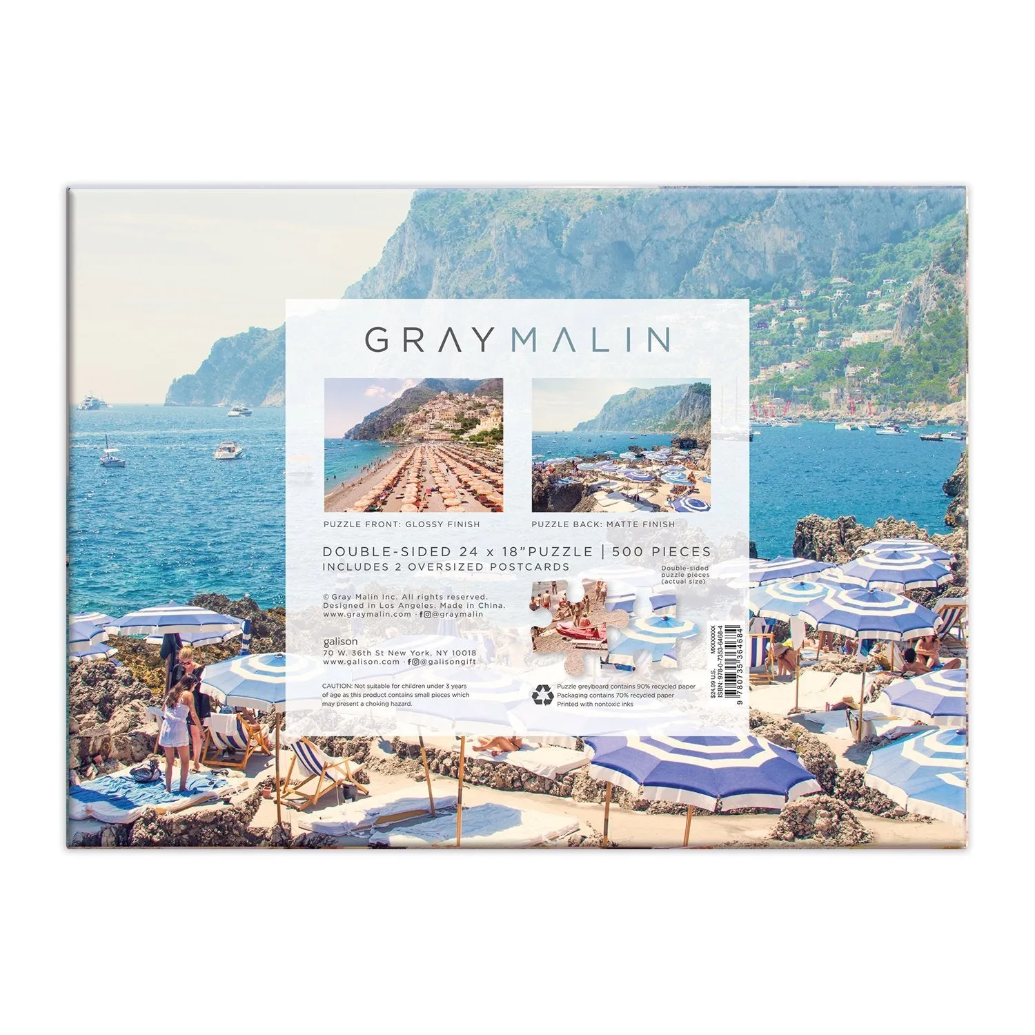 Good Puzzle Co. Gray Malin Italy puslespil 500 brikker dobbeltsidet