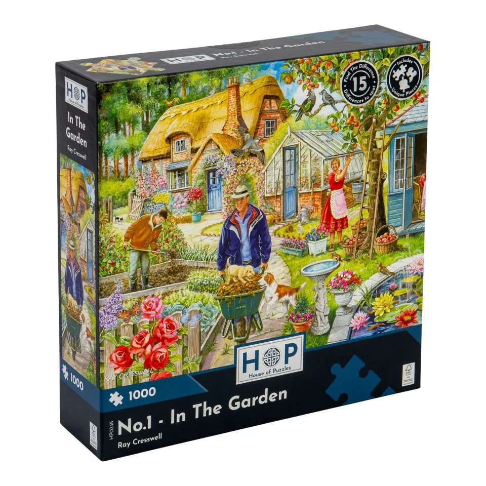 House of Puzzles Find the Difference No.1 In the Garden puslespil 1000