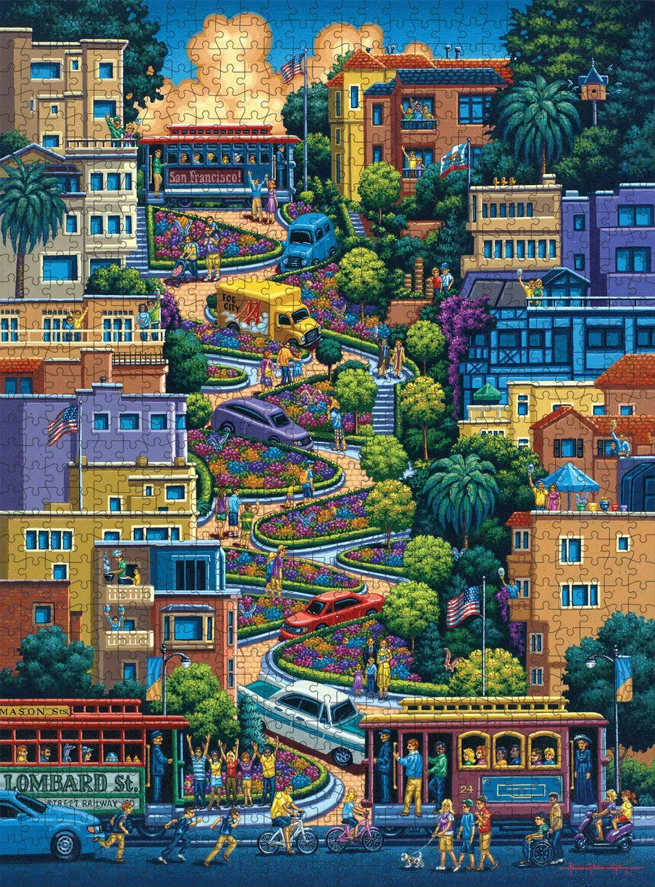 Buffalo Games Eric Dowdle Lombard Street puslespil 1000 brikker by