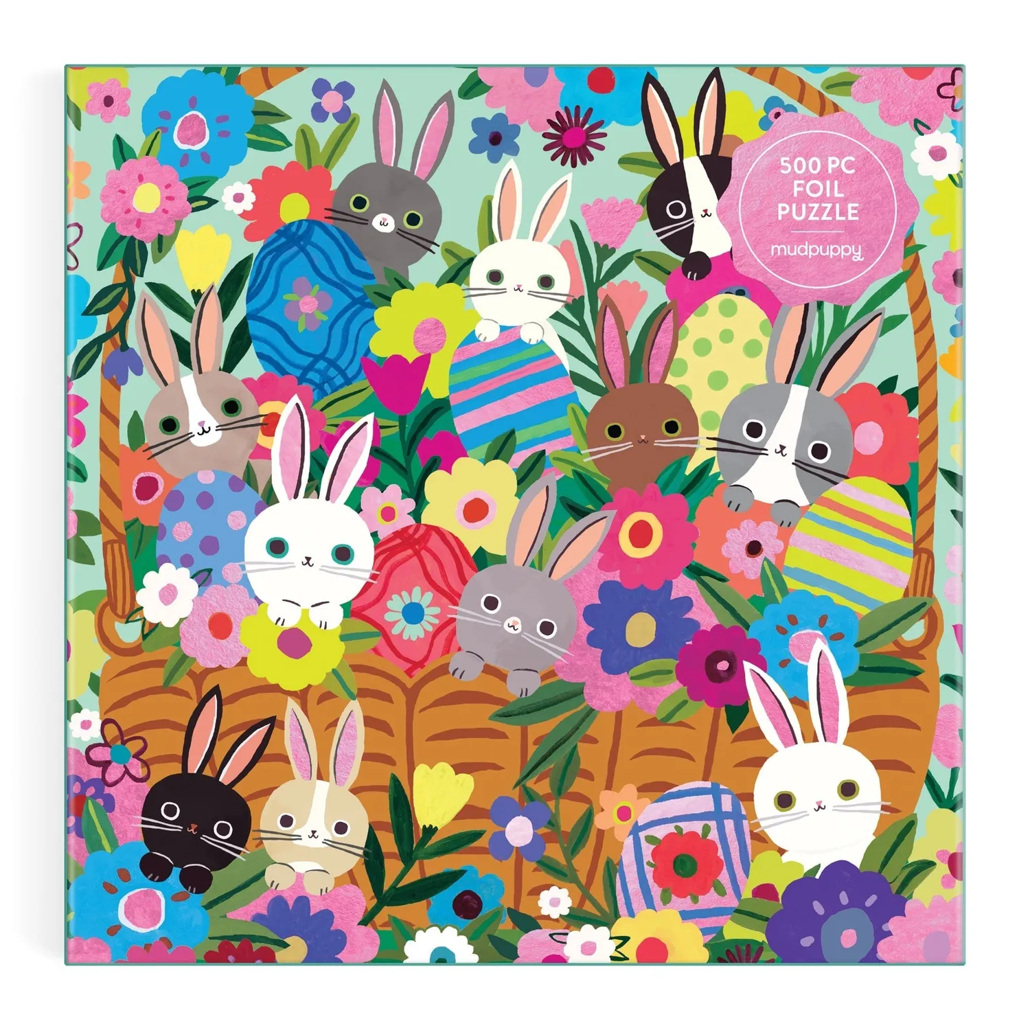 Mudpuppy Blooming Bunnies puslespil 500 brikker folie