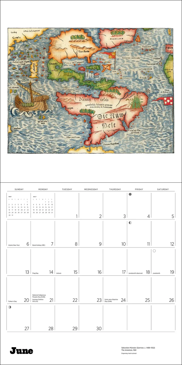 Pomegranate Antique Maps 2027 vægkalender historiske kort