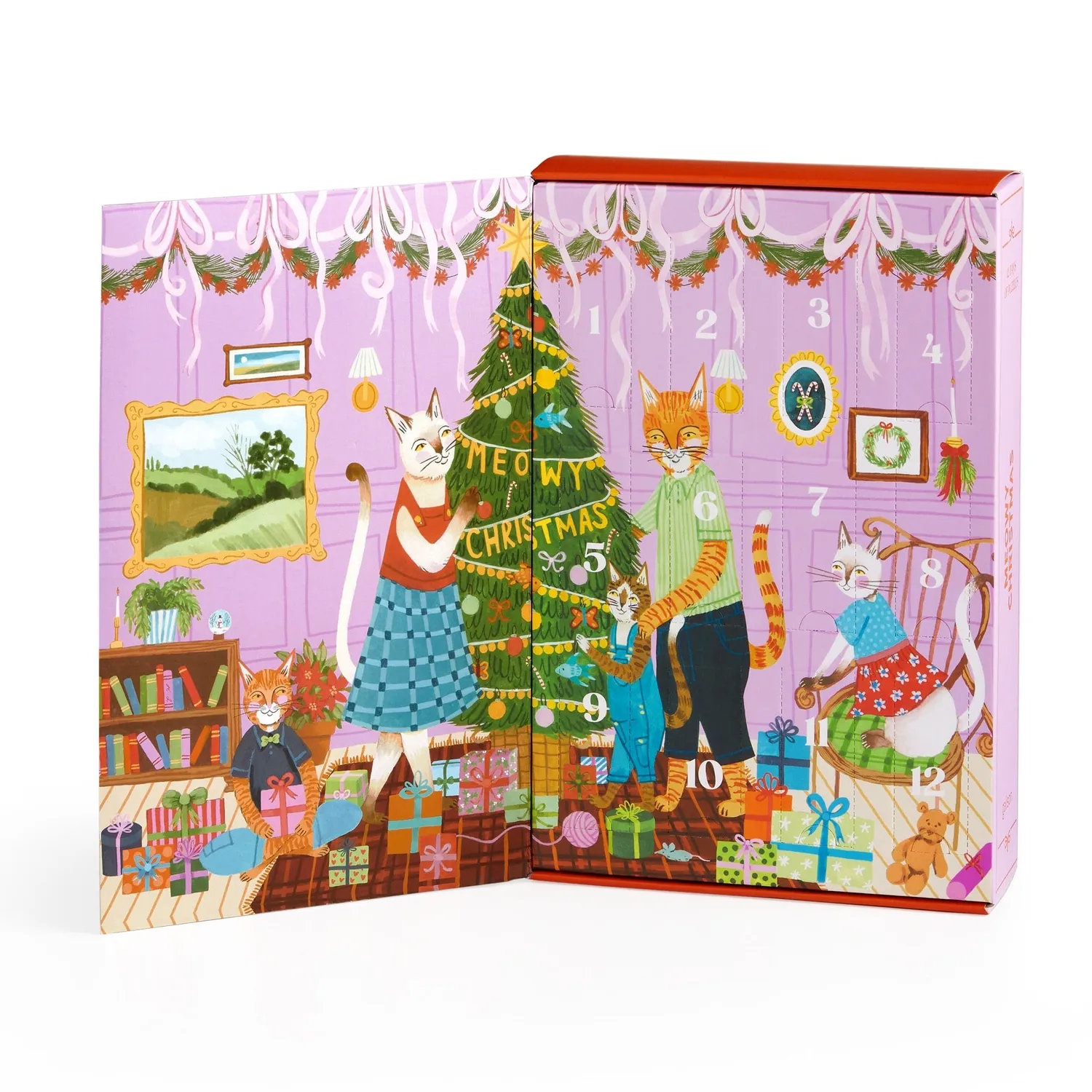 Galison Meowy Christmas 12 Days puslespil 500 brikker katte