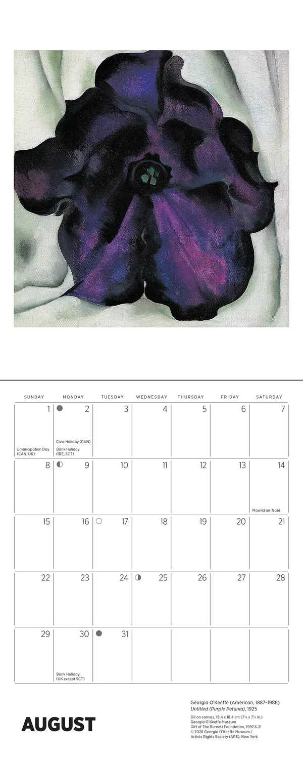 Pomegranate Georgia O’Keeffe minikalender 2027 blomster