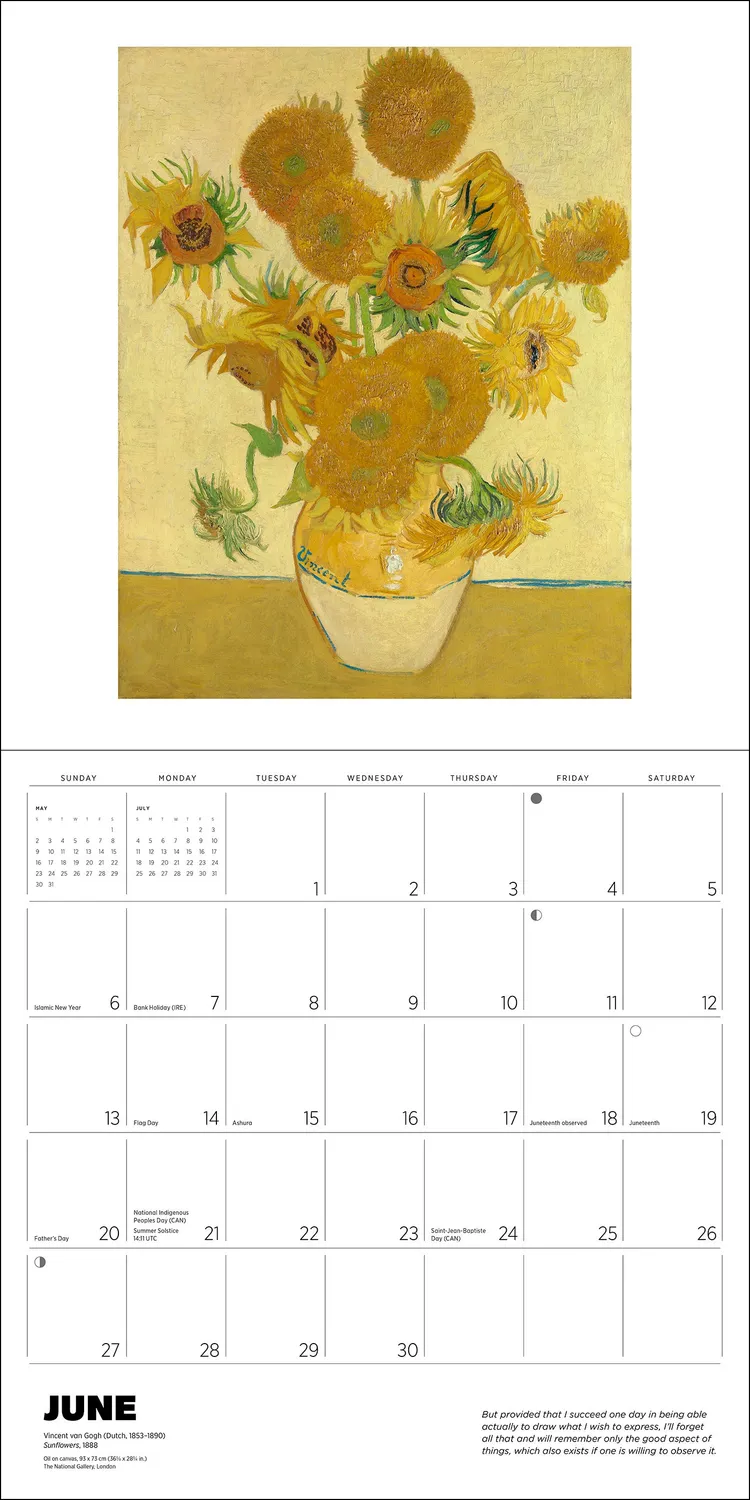Pomegranate Vincent van Gogh 2027 vægkalender landskaber
