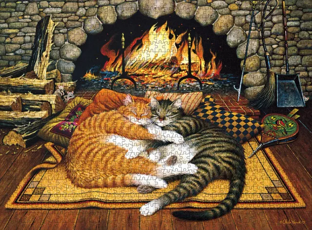 Buffalo Games Charles Wysocki All Burned Out puslespil 1000 brikker katte