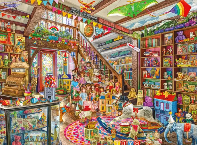 Buffalo Games Aimee Stewart Toy Shoppe puslespil 1000 brikker detaljemotiv