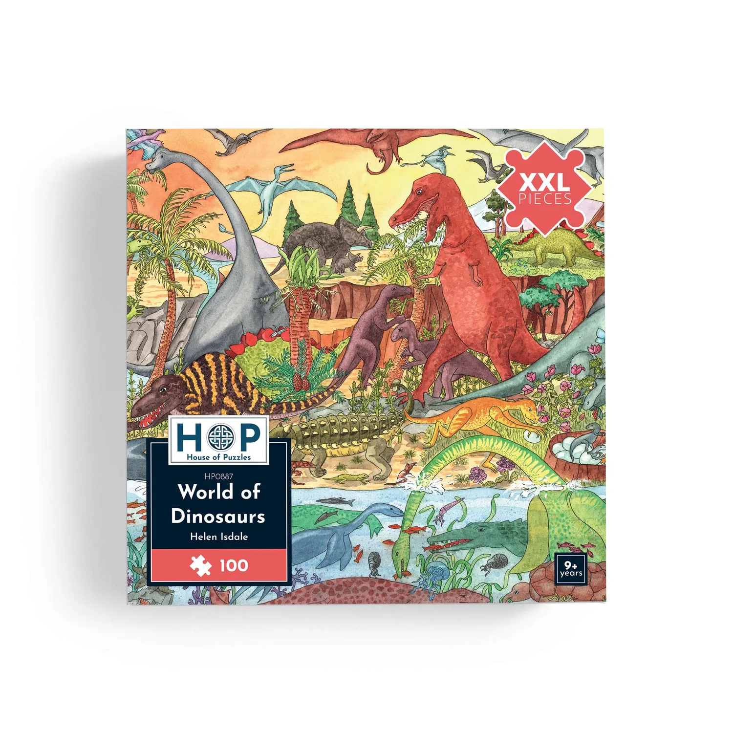 House of Puzzles World of Dinosaurs puslespil 100 XXL dino