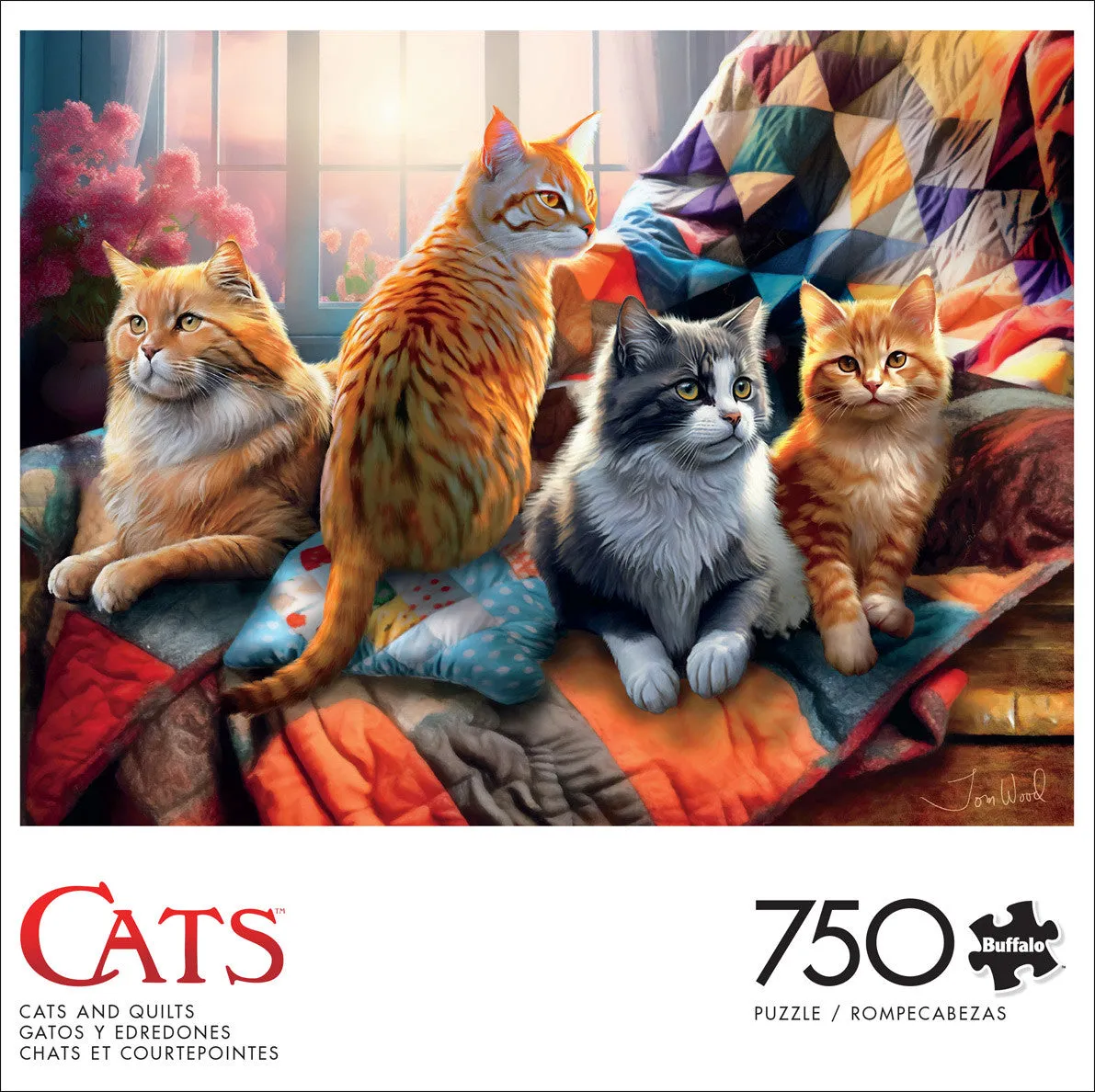 Buffalo Games Cats and Quilts puslespil 750 brikker katte