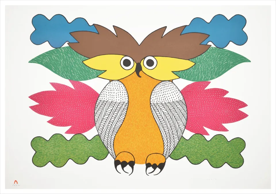 Pomegranate Kenojuak Ashevak Spirit of the Owl fødselsdagskort