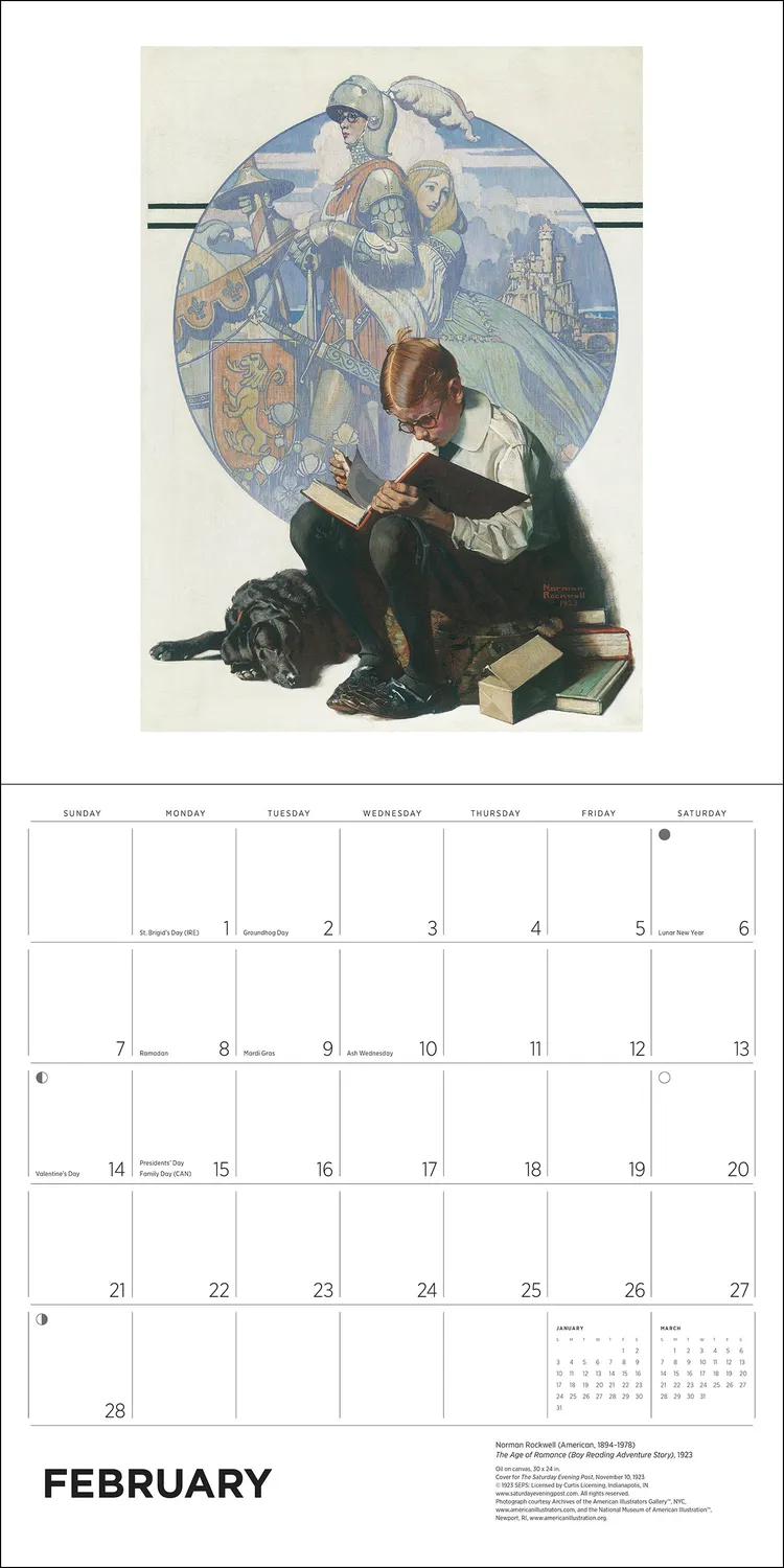 Pomegranate Norman Rockwell vægkalender 2027 Post