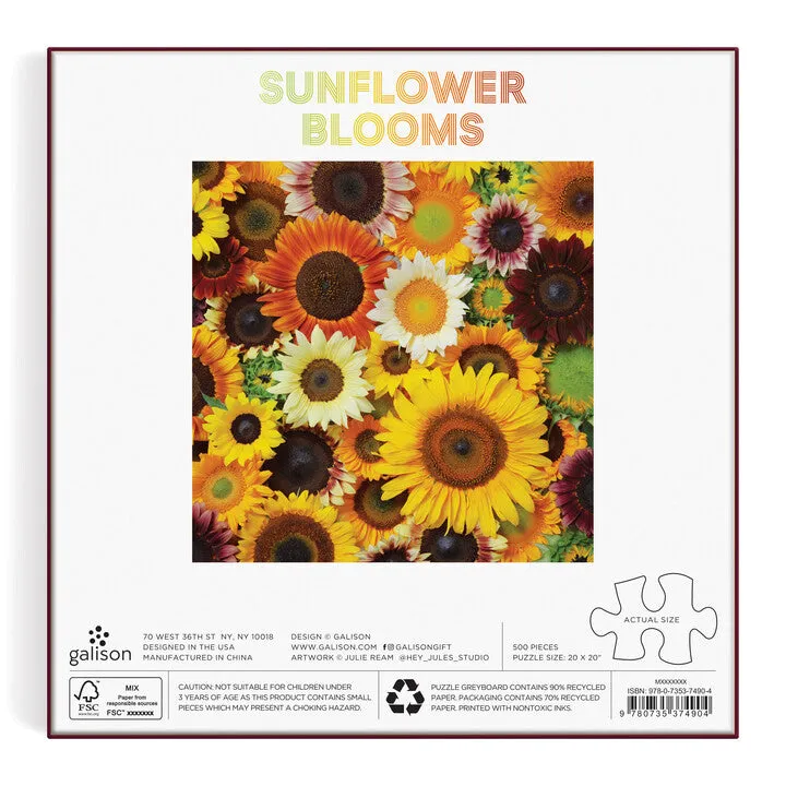 Good Puzzle Co. Julie Seabrook Ream Sunflower Blooms puslespil 500 solsikker