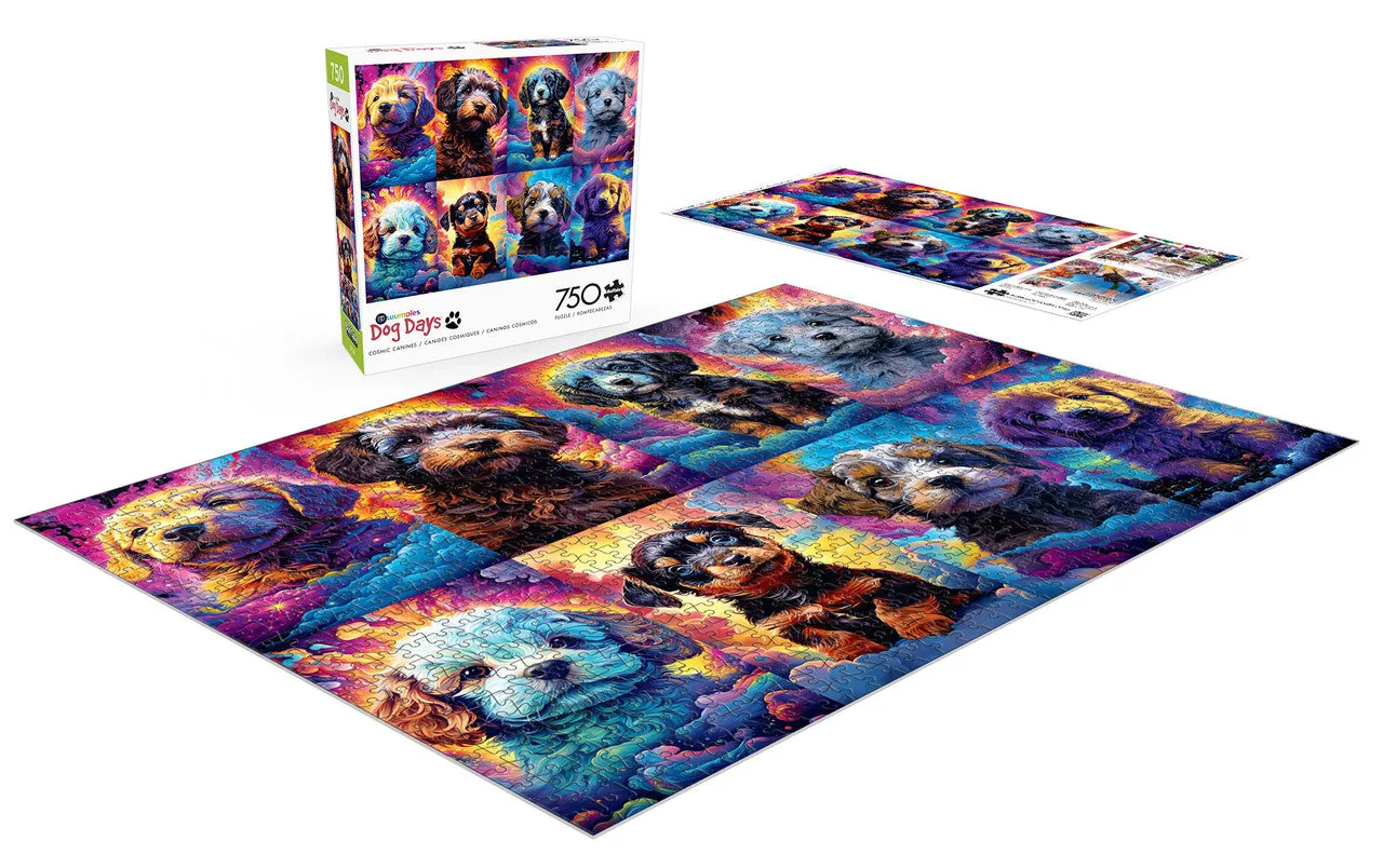 Buffalo Games Dog Days Cosmic Canines puslespil 750 hunde