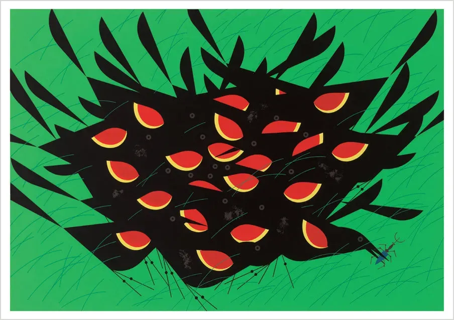 Pomegranate Charley Harper Red-winged Blackbirds kort fugl