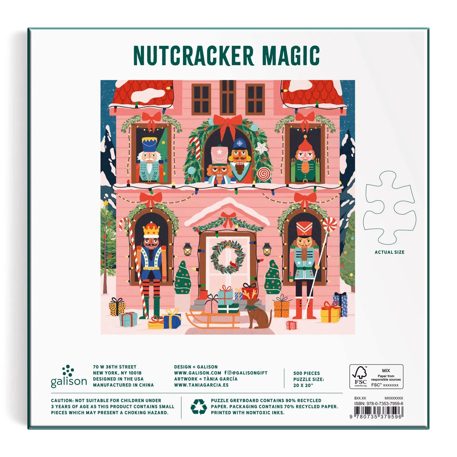 Galison Nutcracker Magic puslespil 500 brikker jul