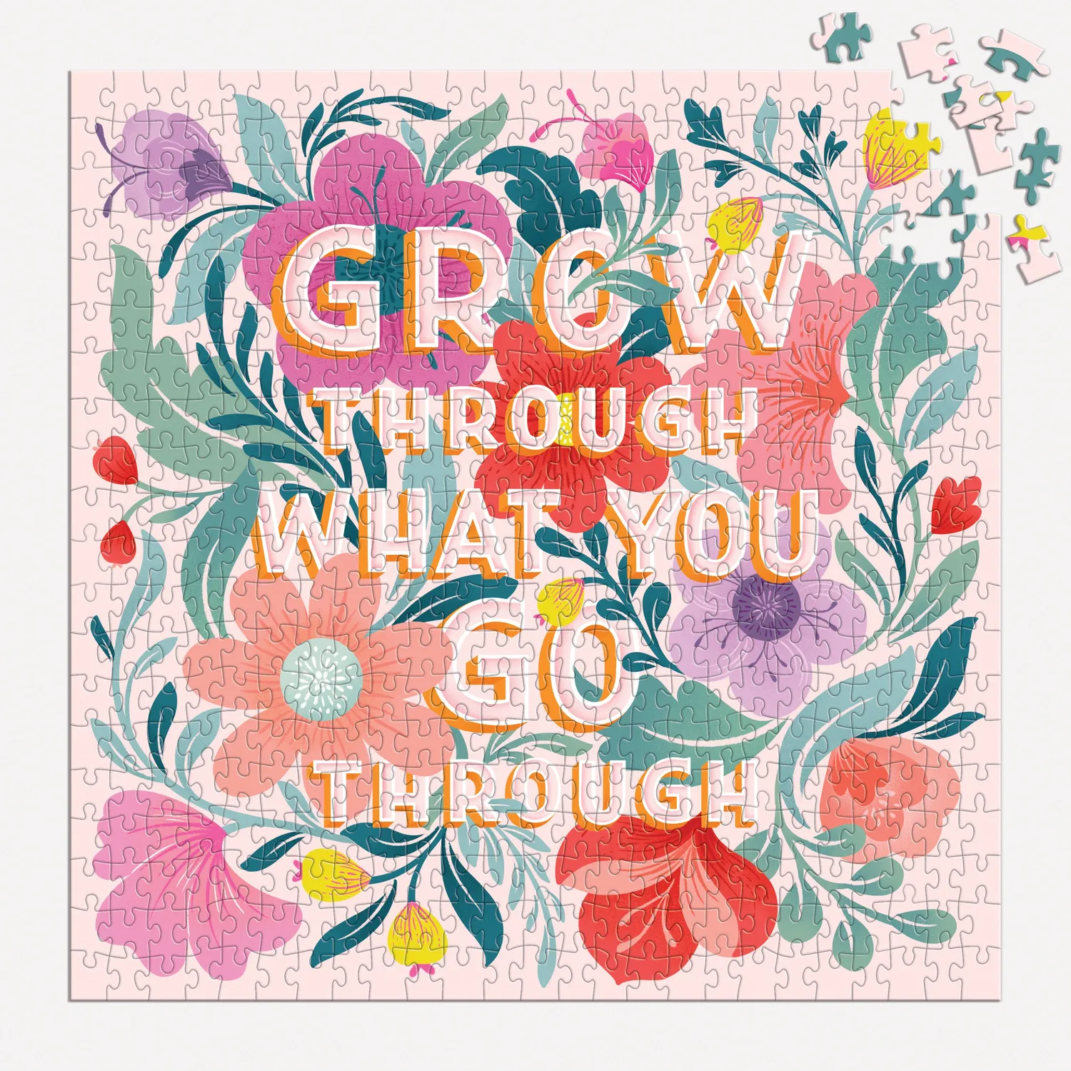 Galison Grow Through What You Go Through puslespil 500 brikker blomster