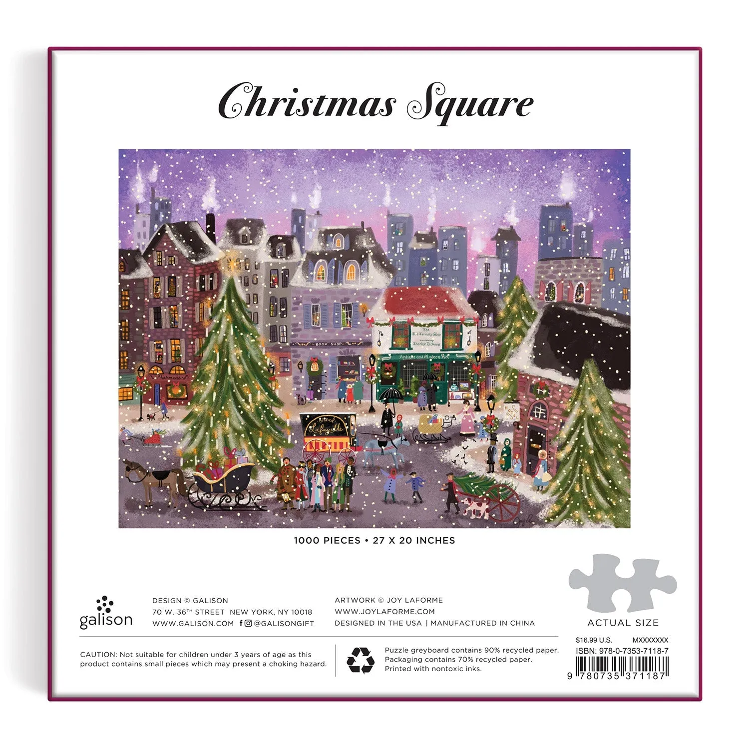 Good Puzzle Co. Christmas Square Joy Laforme puslespil 1000 brikker jul