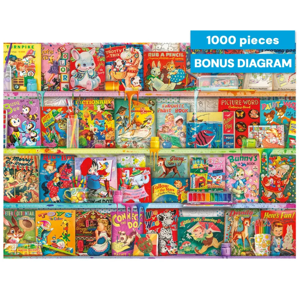 Buffalo Games Aimee Stewart Kitschy Funbook Nook puslespil 1000 brikker collage