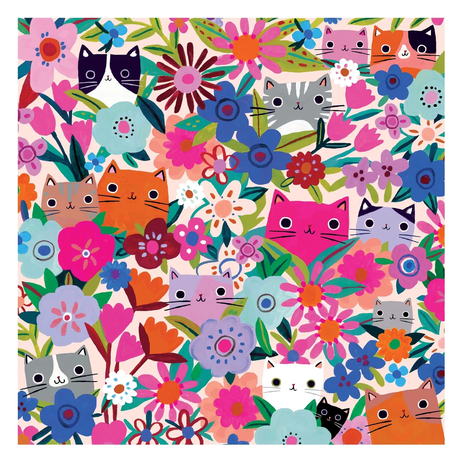 Good Puzzle Co. Tara Lilly Blooming Cats puslespil 500 brikker katte