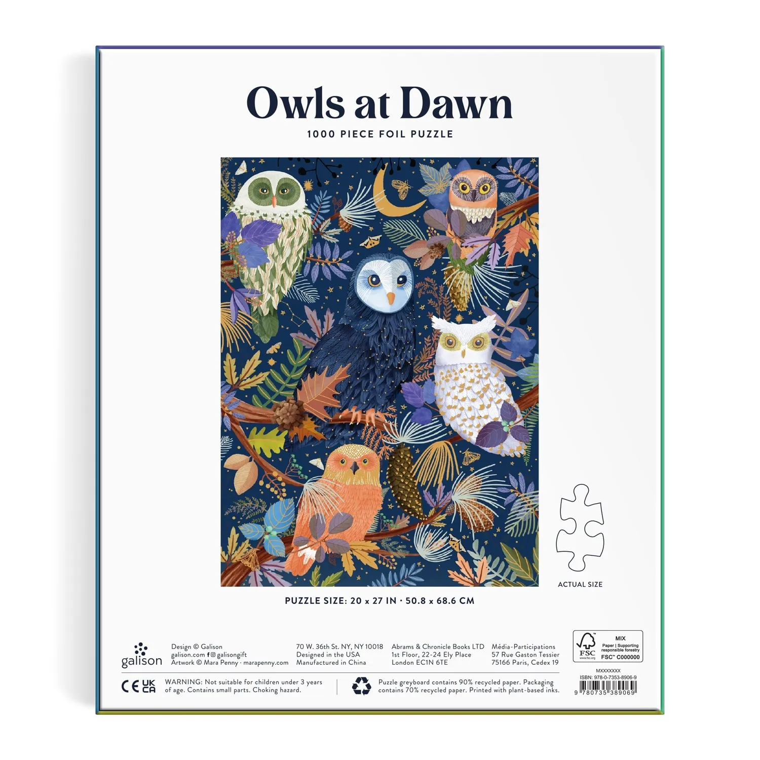 Good Puzzle Co. Owls at Dawn foliepuslespil 1000 brikker ugler