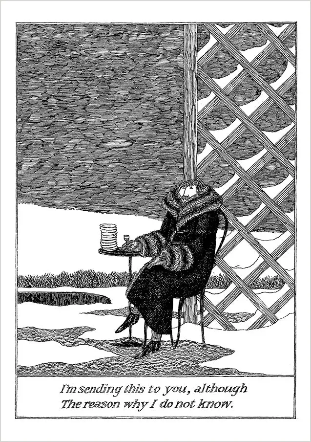 Pomegranate Edward Gorey Sending This to You kort enkelt humor